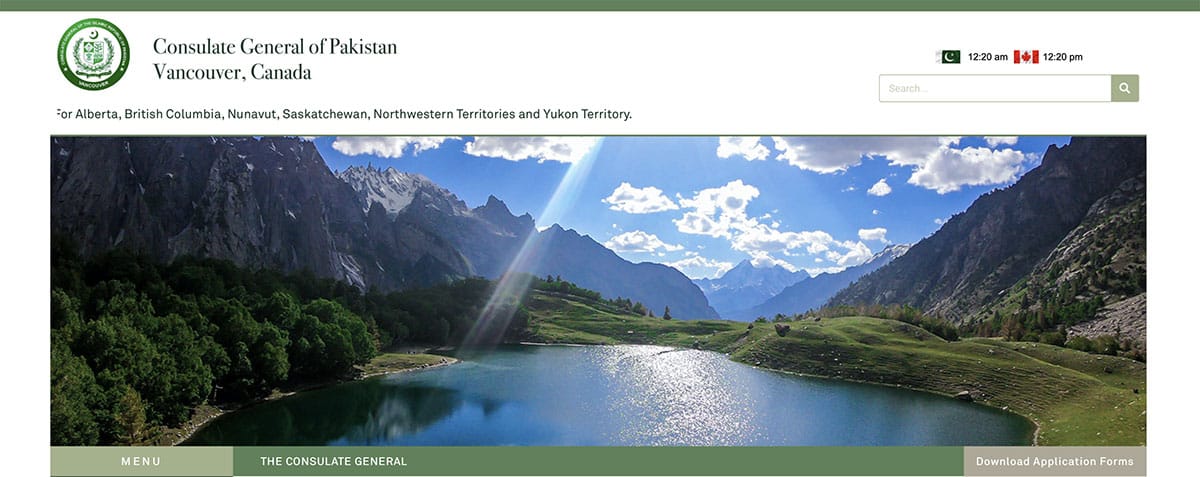 Consulate General of Pakistan website design