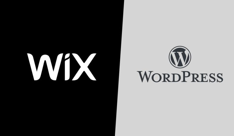 Wix and WordPress logos side by side