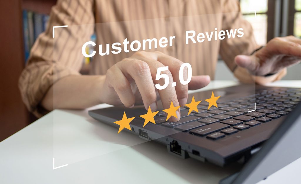 Five-star Google reviews on a business profile