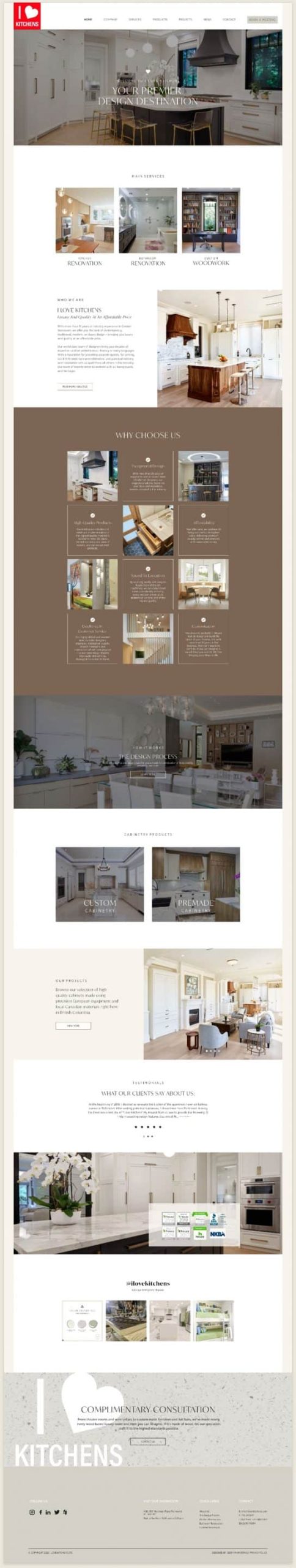 I Love Kitchens website design