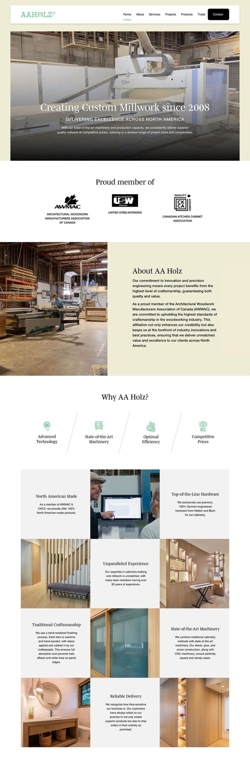 AAHOLZ Millwork website design
