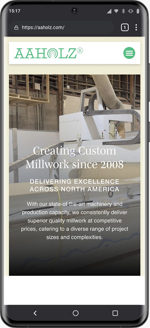 AAHOLZ Millwork website design