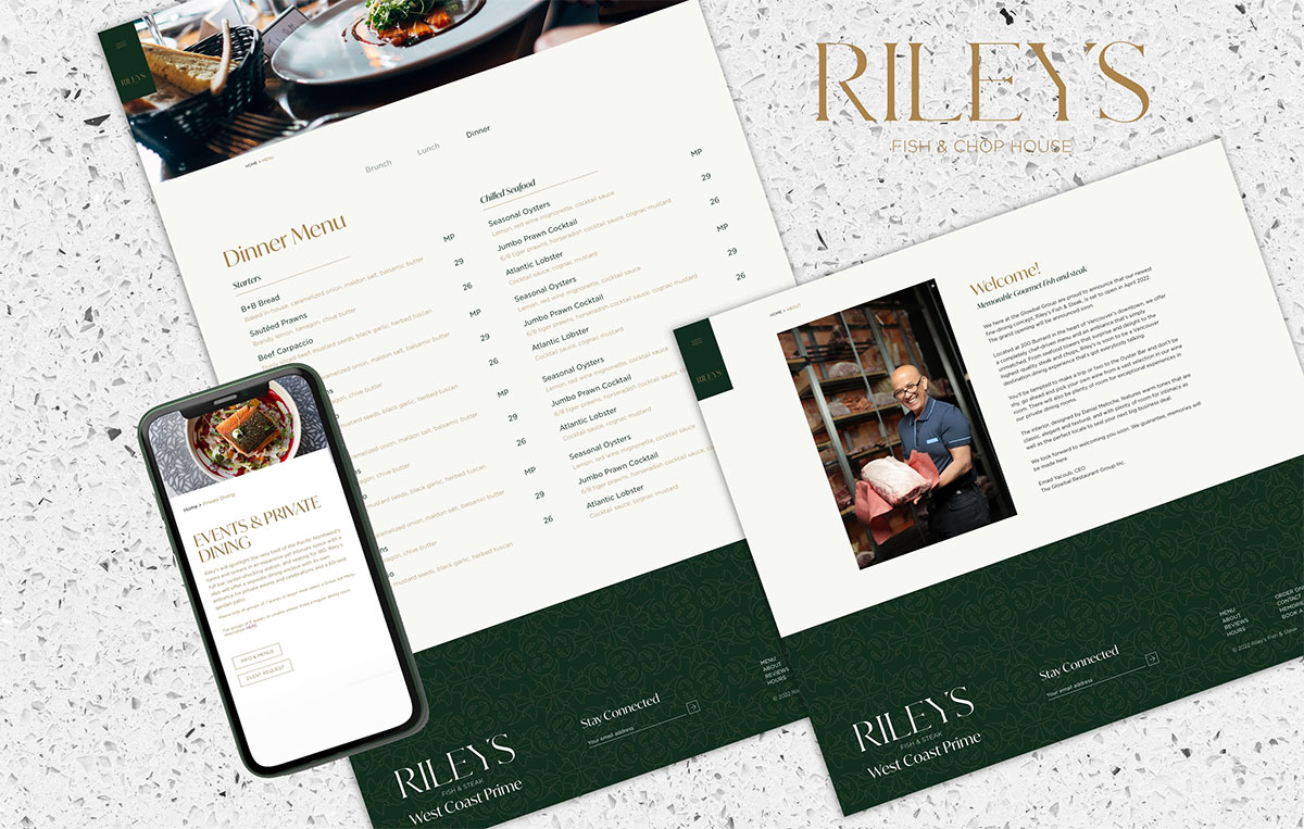 Riley's Fish & Steak website design